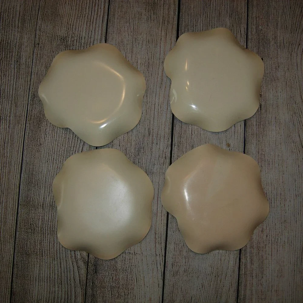 4 Vintage Lettuce Cabbage Leaf Melamine Snack Plates